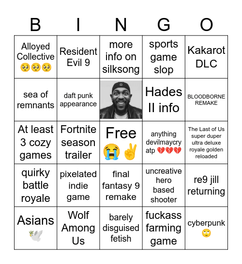 shitty game fest 2025 Bingo Card