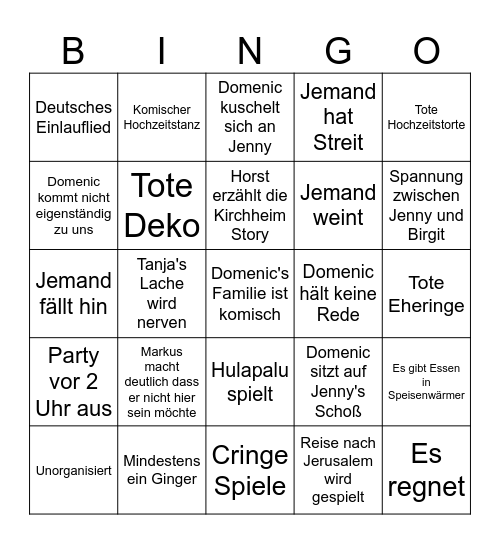 Deutsche YOU Bingo Card