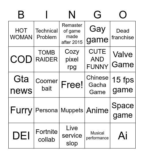 sgf Bingo Card