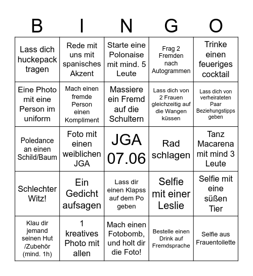 JGA Philipp Bingo Card