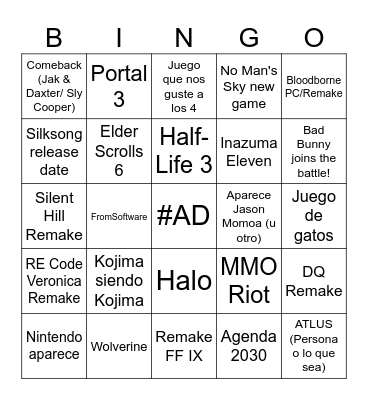No E3 (Alhambra 1925 patrocinio) Bingo Card