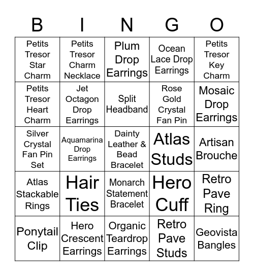 BLINGO Bingo Card