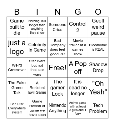 Summer Games Fest Bingo Card