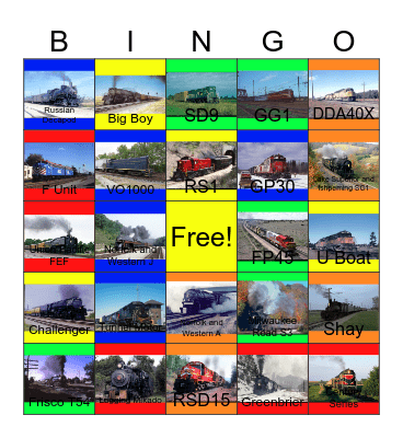 DDA40X and GG1-Preserved Locations Bingo Card