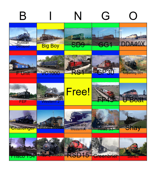 DDA40X and GG1-Preserved Locations Bingo Card
