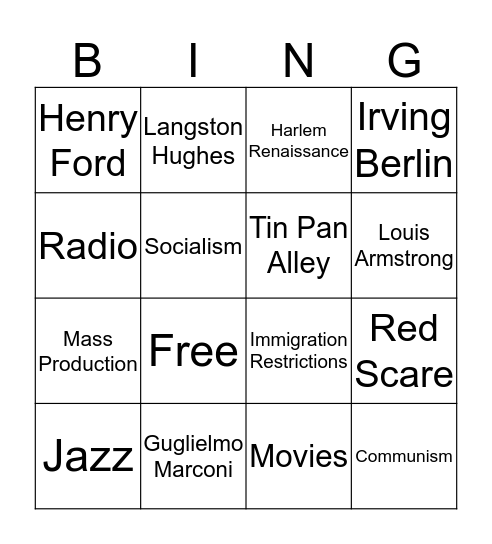 Lit Bingo Card