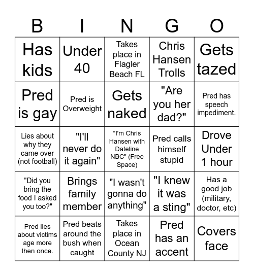 TCAP Bingo Card