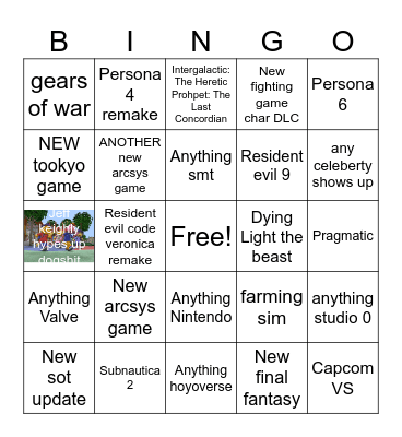 e3 2025 binger Bingo Card