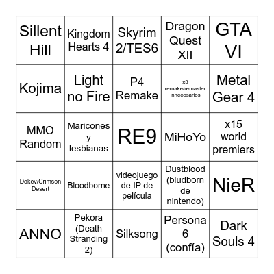 SUMMER GAME FEST BINGO Card