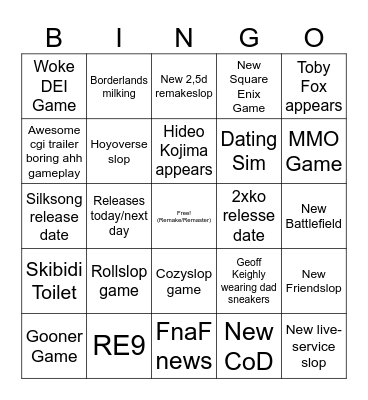 summer games fest Bingo Card