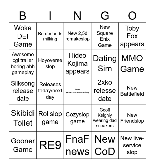 summer games fest Bingo Card