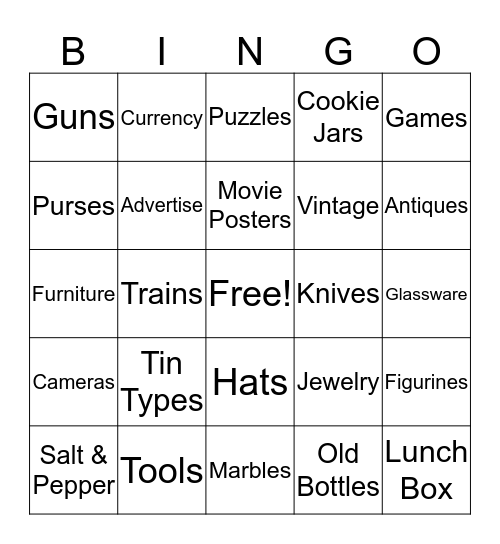 Miss Ellie's Antiques Bingo Card