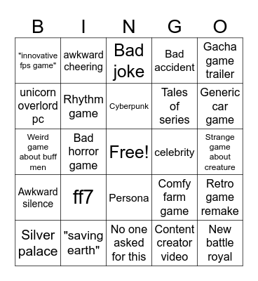 Summer game fes Bingo Card