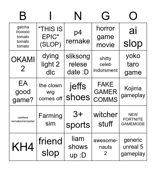 summer games bingo Card