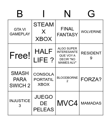 SUMMER GAME FEST Bingo Card