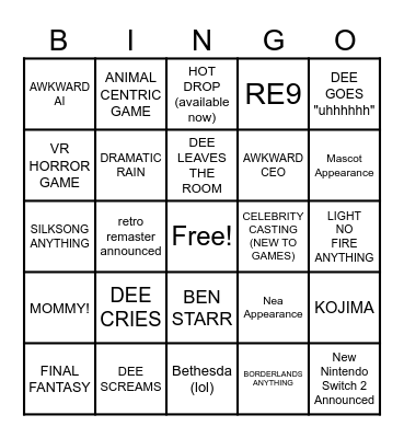 SUMMER GAME FEST PIXEL STYLE Bingo Card