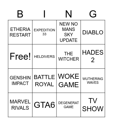 SUMMER GAME FEST Bingo Card
