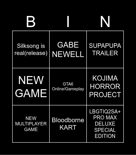 SUMMERGAMEFEST2025 Bingo Card