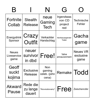 SGF Bingo Card