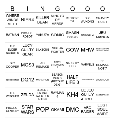 GAMEFEST Bingo Card