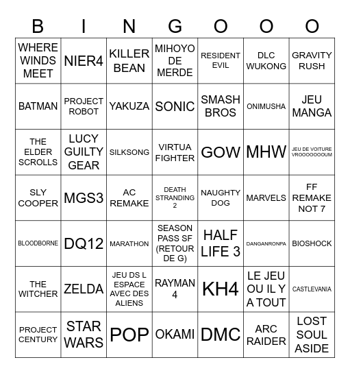 GAMEFEST Bingo Card
