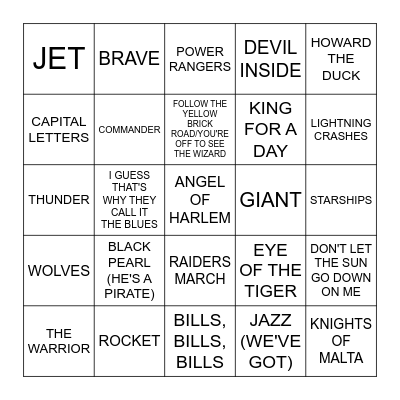 SPORTS TEAMS Bingo Card