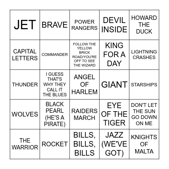 SPORTS TEAMS Bingo Card