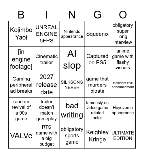GEOFF THE KEIGHLLER AWARDS FEST BINGO Card