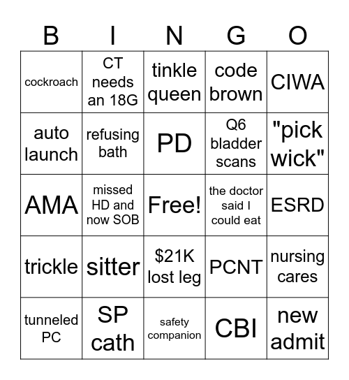 2400 BINGO Card