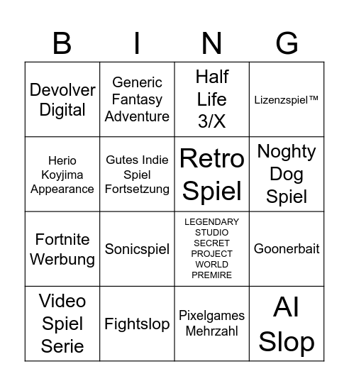 Jeff Keighleighy Epic Gaming Bingo Card
