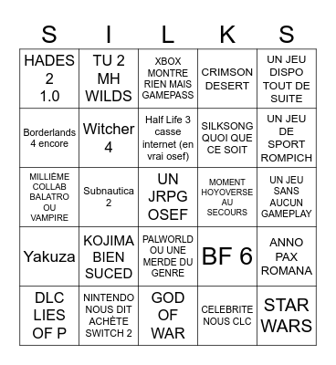 SUMMER SILKSONG FEST Bingo Card
