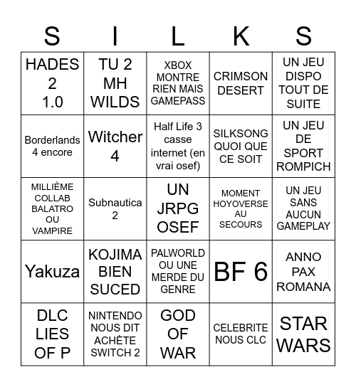SUMMER SILKSONG FEST Bingo Card