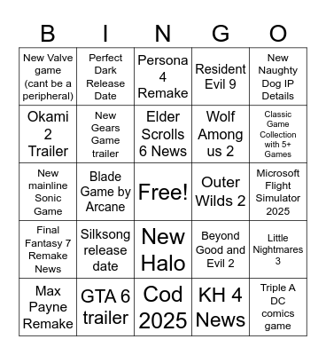 Cam's SGF 2025 Bingo Card