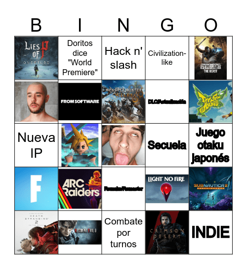 Summer Game Fest Bingo Card