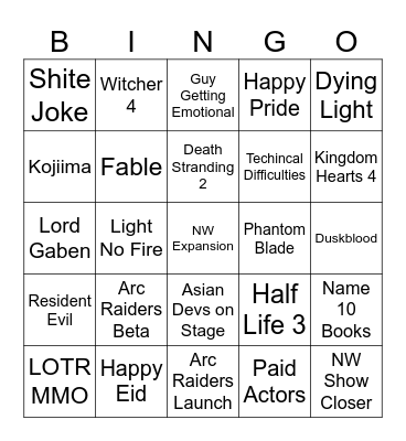 Summer Glaze Fest 2025 Bingo Card