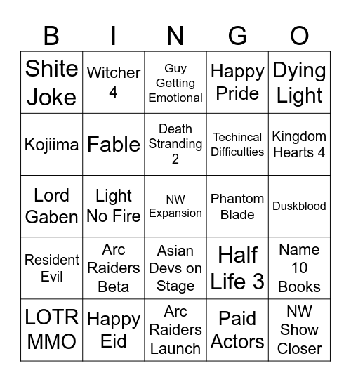 Summer Glaze Fest 2025 Bingo Card