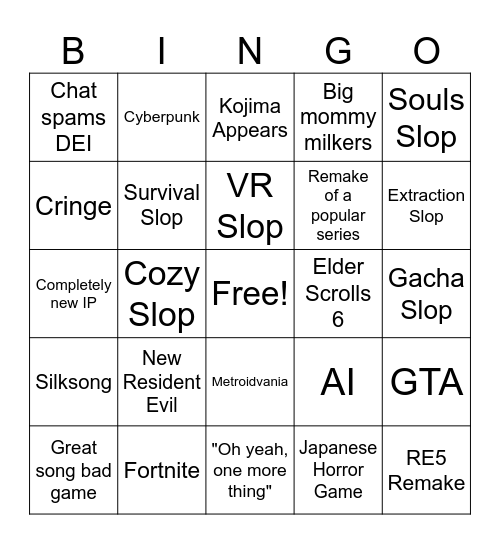 SGF Bingo Card