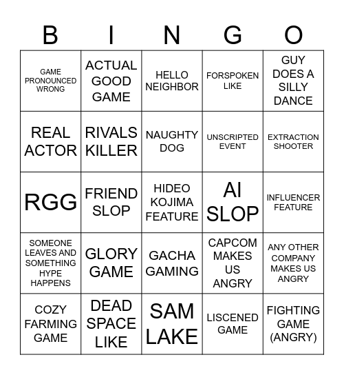 SUMMER FEST Bingo Card