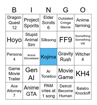Summer Games Fest Bingo Card