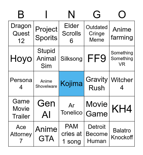 Summer Games Fest Bingo Card