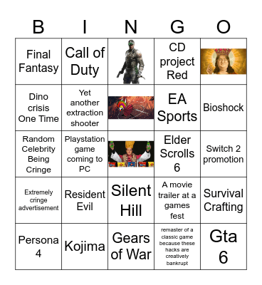 Shelvin's Summer Game Awards Bingo Card