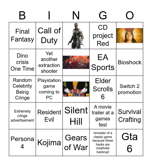 Shelvin's Summer Game Awards Bingo Card