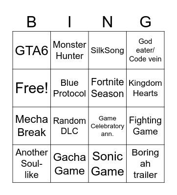 Summer fest Bingo Card