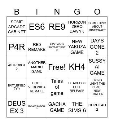 SUMMER GAME FEST Bingo Card