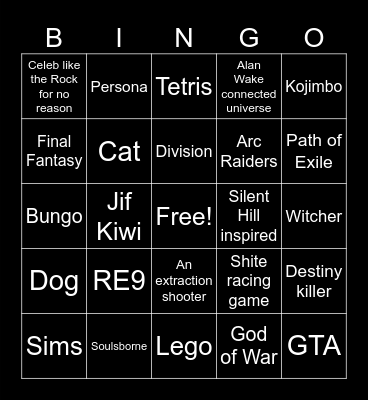 Summer Game Fest Bingo Card