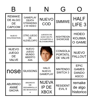 E3/SUMMER GAME FEST Bingo Card