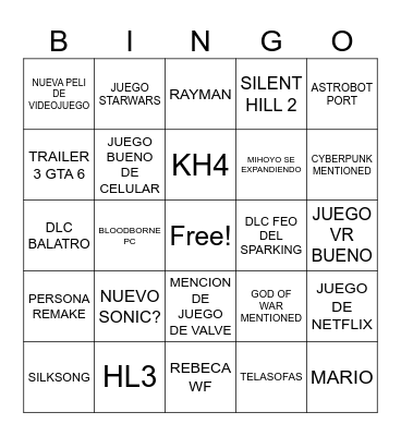SUMER GAME FEST 2025 Bingo Card