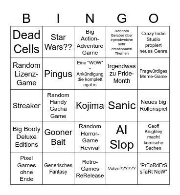 Samer Gayme Phest Bingo Card