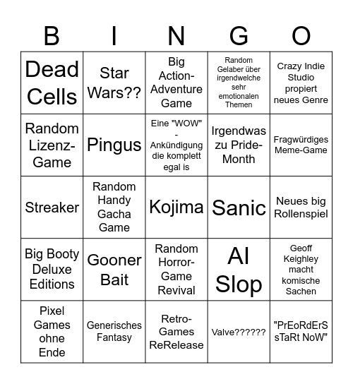 Samer Gayme Phest Bingo Card