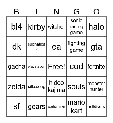 summer games fest Bingo Card